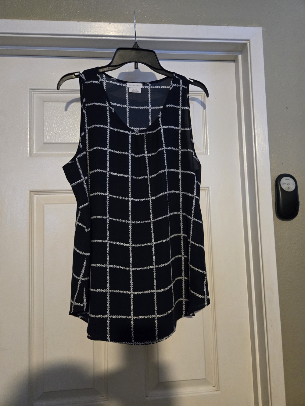 Van Heusen Blue & White Windowpane Sleeveless Camisole